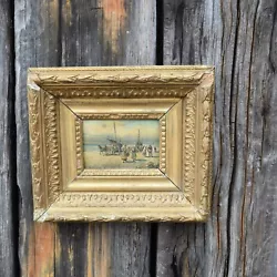 Buy Antique Gilt Gesso Frame Fishing Boat Scene Oilette Print Painting Raphael Tuck  • 135£