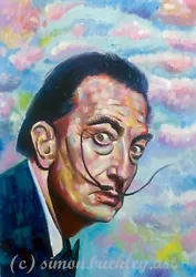Buy Salvador Dali Original Art Portrait Original Oil Hand Painting OOAK • 250£