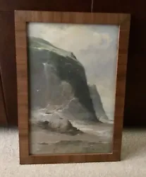 Buy Wood Framed Cliff/Beach Scene Picture Signed By P.J.J. Brooks 1915 • 30£