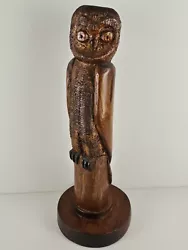 Buy Vintage Wood Owl Carved Sculpture Totem 20x4x7 Handmade VTG Wooden Art Carving • 191.20£