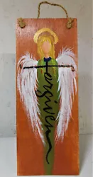 Buy Angel On Wood Mini Door Hanger Art By Rain Crow • 20.67£