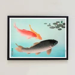 Buy Common And Golden Carp 1935 Japanese Painting Illustration 7x5 Wall Art Print • 4.99£