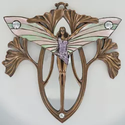 Buy Art Deco Wall Mirror Bronze Erotic Sexy Fairy Beauty Butterfly Girl H29cm 01502 • 38.95£