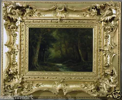 Buy 19th Century Barbizon School Dark Forest Landscape With Ornamented Frame • 5,354.96£