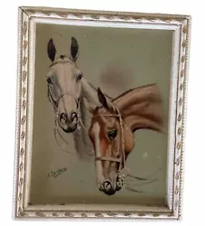 Buy Vintage Horse Print By J .Symes On Wooden Painted Frame. 14cm X 11.5cm. • 7.99£