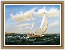 Buy Charles J Lundgren Original Painting On Board Signed Seascape Nautical Boat Art • 3,502.82£