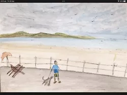 Buy Dorset Beach Painting Original Watercolour Impressionist Medium 20x30cm Signed • 10£