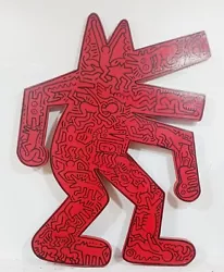 Buy AMAZING KEITH HARING ACRILYC ON SCULPURE LARGE 50 X 36 In. OF PLAYWOOD NICE • 944.99£