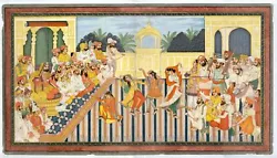 Buy Sikh Painting Maharaja Sher Singh Enjoying Music & Dance Gouache Art 33x18inches • 12,068.68£