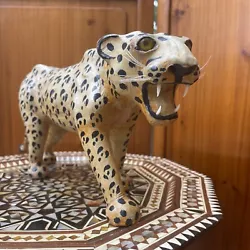 Buy Leather Sculpture African Animal Figure Cheetah - Great Condition • 55£