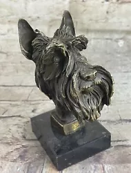 Buy 100% Real Bronze Scottish Terrier Statue Art Decor Garden Yard Sculpture Figure • 82.27£