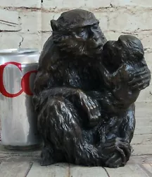 Buy Mother Love Monkey Baby Bronze Sculpture Statue Figurine Hot Cast Home Decor NR • 236.33£