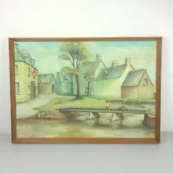 Buy Painting Framed River Fishing Boys Arcadian Rural Village Pub Halcyon Wildbur 72 • 49.99£