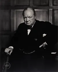 Buy 1941 Vintage Yousuf Karsh Photo Print Portrait Winston Churchill Engraving 13x15 • 95.57£