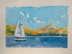 Buy Watercolour Painting. Original, Signed, Sailing, Scottish • 36£