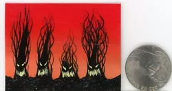 Buy ORIGINAL 2x1.5 Acrylic Miniature Halloween Creepy Trees Mini Art Painting HYMES • 5.86£