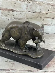 Buy Bronze Grizzly Bear, Fish, Bronze Sculpture, Bronze Figure, Sculpture, Gift • 282.71£