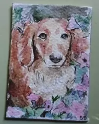 Buy ACEO Original Painting Art Card Dog Hand Painted • 8.40£