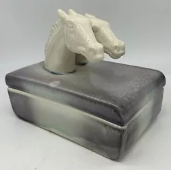 Buy Goldscheider Everlast Art Deco Double Horse Head Pottery Box, 1940s, USA, RARE • 188.05£