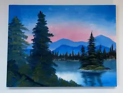 Buy Bob Ross Inspired Landscape Oil Painting [ORIGINAL] • 60£