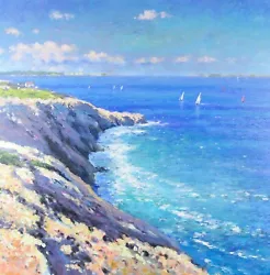 Buy James Preston, 'ibiza Sea And Rocks', Coastal Landscape, Original Oil Painting • 1,000£