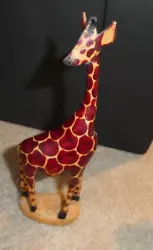 Buy Vintage Hand Carved Painted Wood Giraffe Figurine 7 3/4  Tall • 20.67£