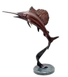Buy RARE! SPI Bronze Lg 14  Marlin Sailfish Italy Marble Base Fish Sculpture Statue • 101.63£