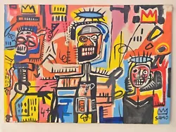 Buy Jean-michel Basquiat Oil On Canvas Painting Signed And Sealed Measures 50cmx70cm • 477.99£