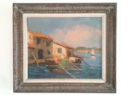 Buy  Mediterranean Fishing Boats Oil On Canvas By Roberval • 147£