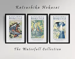 Buy Set Of 3 Hokusai Art Prints - Horse Wax Kirifuri Amida Waterfall Poster Painting • 199£