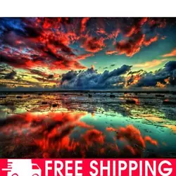 Buy Painting By Numbers Kit DIY Red Cloud Hand Painted Canvas Oil Art Picture Gift • 7.43£