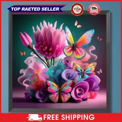 Buy 5D DIY Full Round Drill Diamond Painting Colourful Flowers Kit Home Decor30x30cm • 5.03£