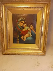 Buy Antique Oil Painting , Madonna & Child • 20£