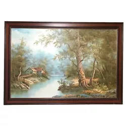 Buy Large Oil Painting - Hand Painted Woodland Scene Framed - Signed Irene Cafieri • 74.99£