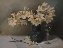 Buy Clearance Sale Pickup Painting Signed Floral Still Life Daffodils C Schwab • 352.12£