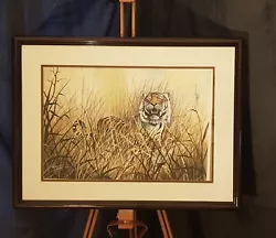 Buy  Terry Rawson Acrylic Painting Of A Tiger Framed And Signed  • 130£