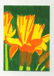 Buy Original Signed ACEO By Lucy Smith. 'Two Daffodils' Still Life, Flowers • 4.99£