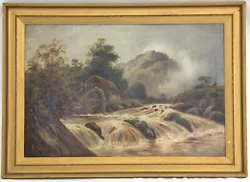 Buy Antique Oil On Canvas Painting Of The Old Mill At Bedgelert By M Anderson • 144.50£