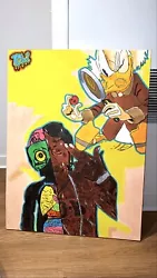 Buy “Just Kaws” Domo Painting Mr Brainwash Alec Monopoly Pop Art Kaws Warhol Basquia • 236.25£