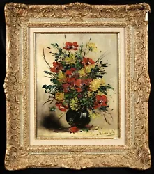 Buy Henri Cauchois (1850-1911) Large Signed French Impressionist Oil - Flowers Vase • 0.99£