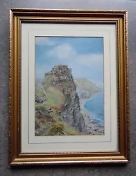 Buy Lynton Seascape Valley Of The Rocks. E M Hawker Original Antique W/colour 1900 • 90£