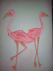 Buy Flamingo Small Original Watercolour Painting On Watercolour Paper, 8x6 Inches • 2£