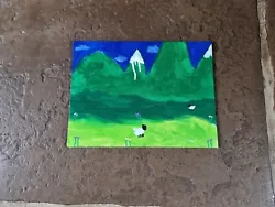 Buy Painting Of Mountains And Sheep By GIL Aged 10 • 0.99£
