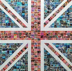 Buy NEW RARE ORIGINAL GARY HOGBEN  Union Jack Square  FLAG CAT STAMP STAMPS PAINTING • 2,750£