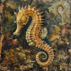 Buy Maritime Paintings, Seahorses Neptune • 35.15£