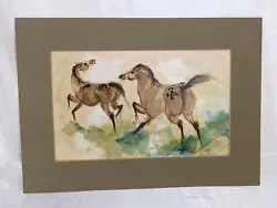 Buy Appaloosa Horses Watercolor By Donna Larson 1968 Signed 14 X 8 • 62.01£