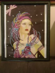 Buy LADY  Diamond Art Painting Completed Framed  Hand Made 16.5 X 15. 7  Made In USA • 80.31£