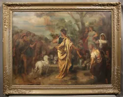 Buy Antique Depiction Of A Man Addressing Preaching To A Group Possibly Biblical • 3,543.73£
