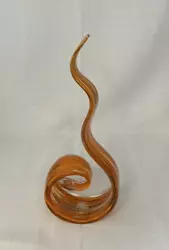 Buy Murano 1990s Glass Dancing Fire Orange Flame Sculpture  • 125£