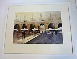 Buy Original Watercolour Framed Art - Mike Jeffries 'Evening In Lisbon' 68x54cm • 47.49£